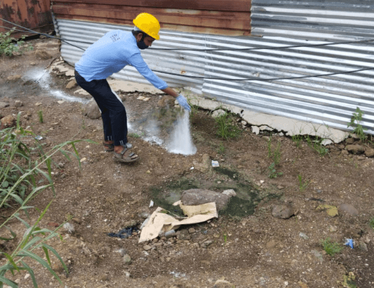 Snake control—non-lethal repellent barrier around premises